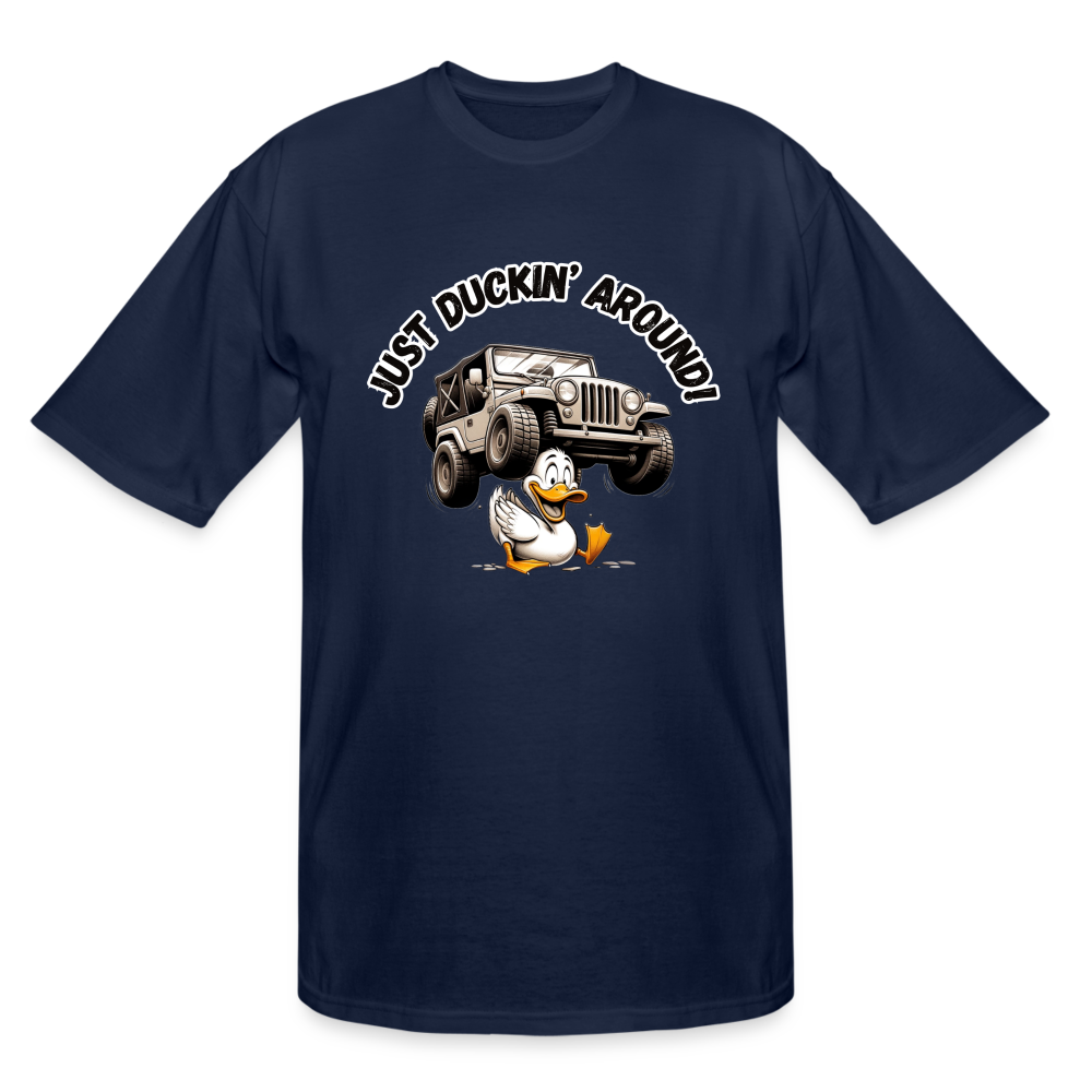 Duck Duck Jeep Just Duckin' Around Men's TALL Tee - navy