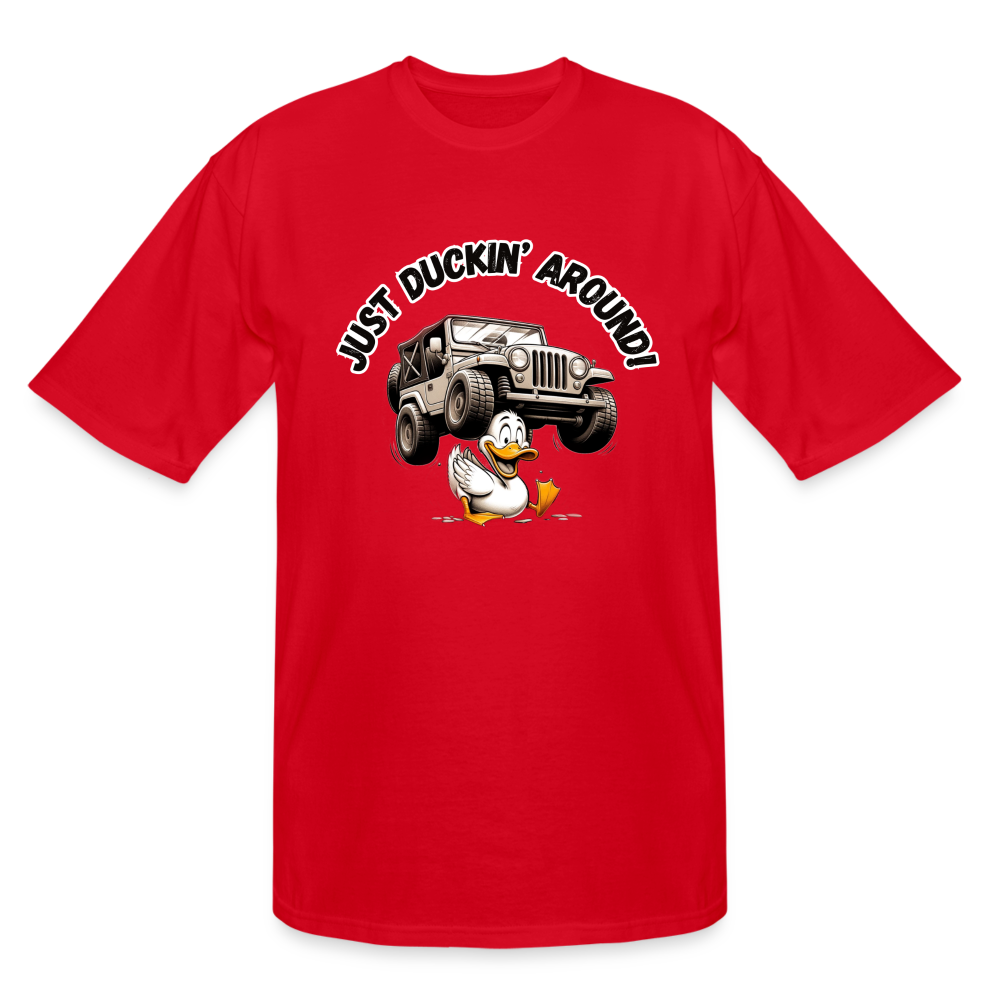 Duck Duck Jeep Just Duckin' Around Men's TALL Tee - red