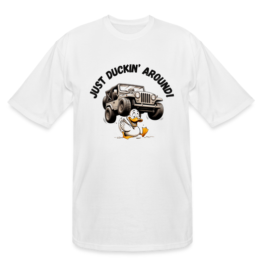 Duck Duck Jeep Just Duckin' Around Men's TALL Tee - white