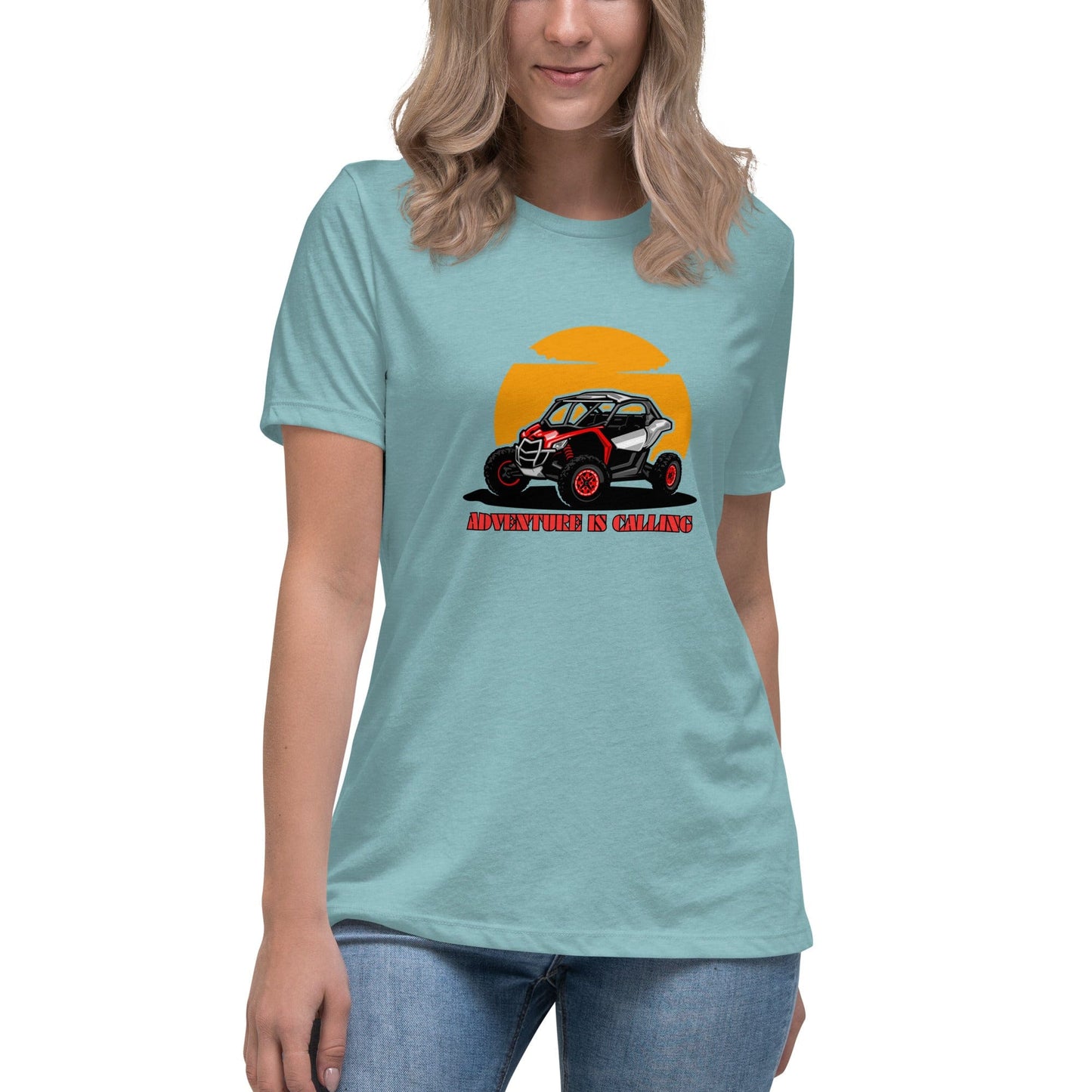 Liberty & Lead Apparel Heather Blue Lagoon / S Adventure Calls 2 - Ladies Relaxed Tee