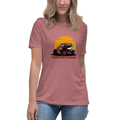 Liberty & Lead Apparel Heather Mauve / S Adventure Calls 2 - Ladies Relaxed Tee