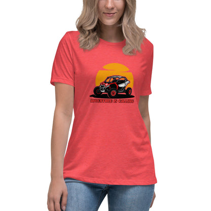 Liberty & Lead Apparel Heather Red / S Adventure Calls 2 - Ladies Relaxed Tee