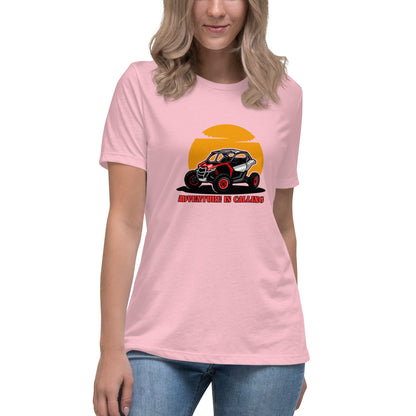 Liberty & Lead Apparel Pink / S Adventure Calls 2 - Ladies Relaxed Tee