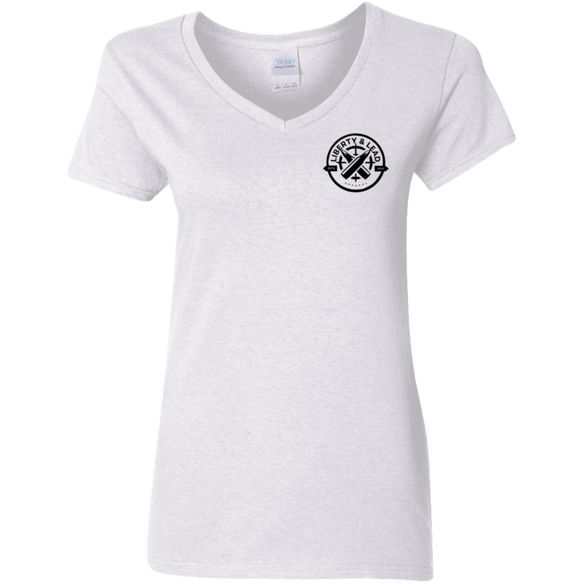 Liberty & Lead Apparel Apparel White / S Adventure is Calling 2 - Ladies V-Neck Tee