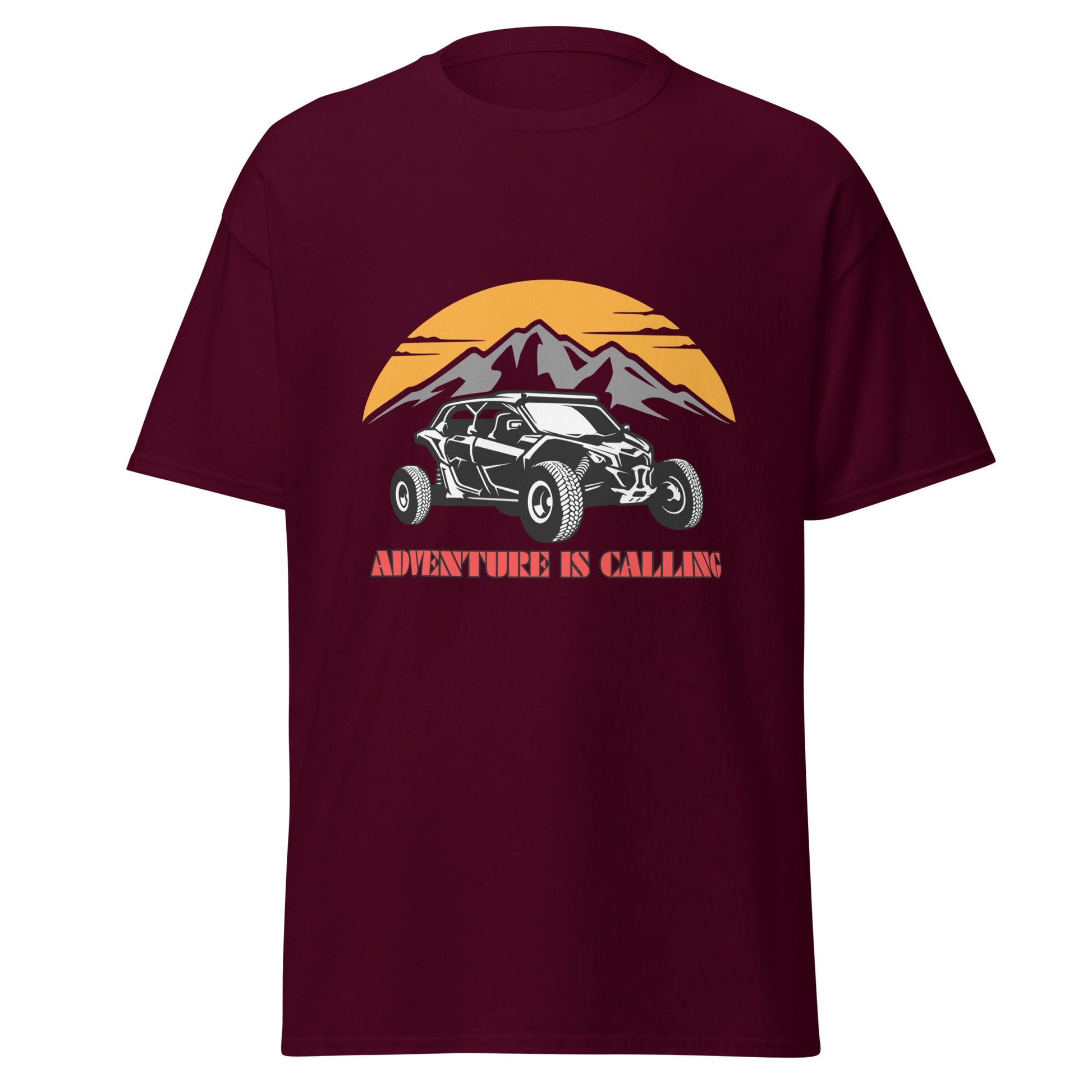 Liberty & Lead Apparel Maroon / S Adventure is Calling / Off Road Fun / Side by Side / Outdoors - Men's Classic Tee