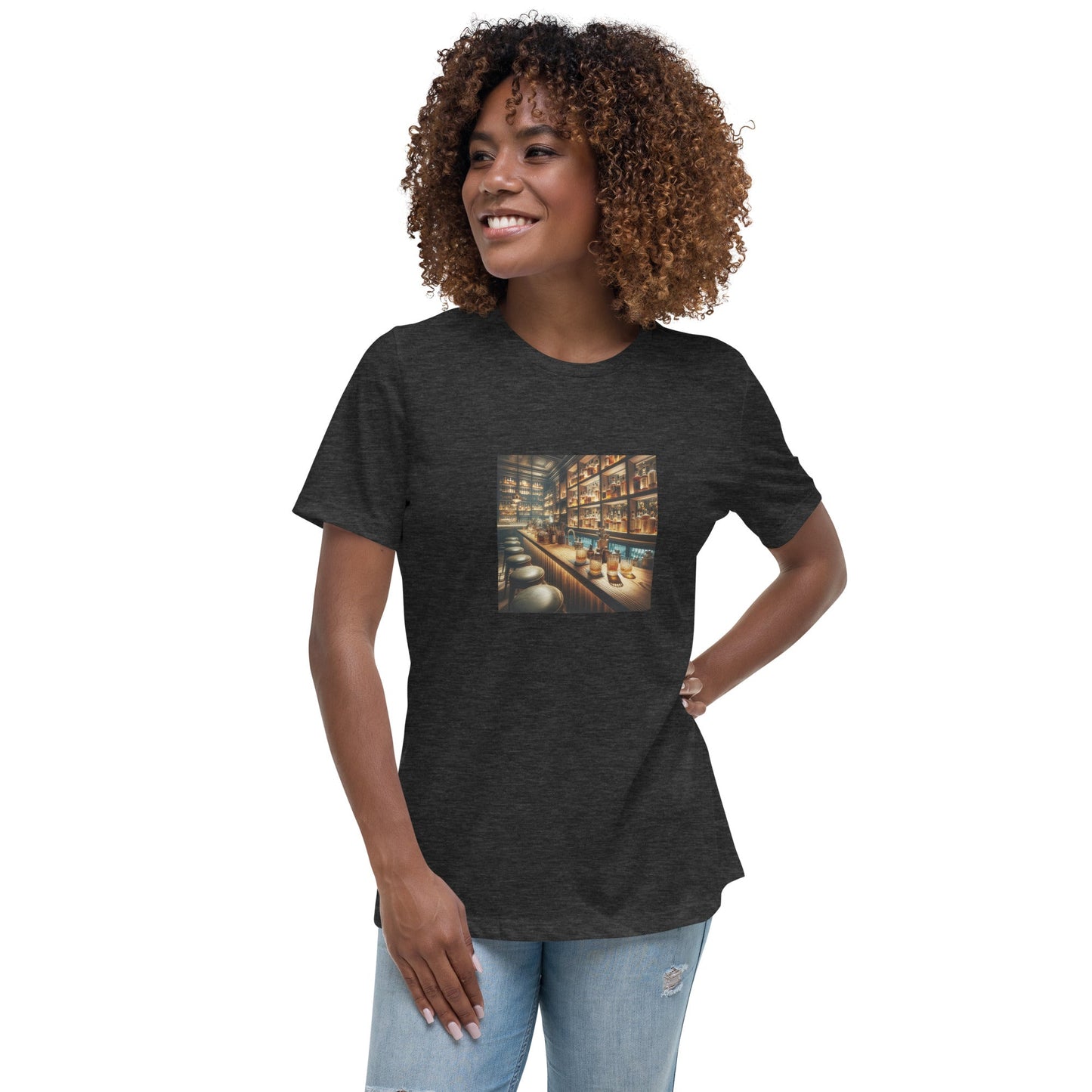 Liberty & Lead Apparel Dark Grey Heather / S Bar Time - Ladies Relaxed Tee