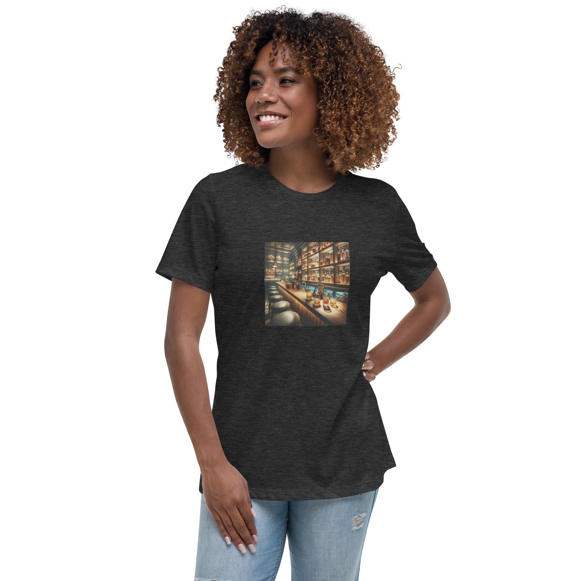 Liberty & Lead Apparel Dark Grey Heather / S Bar Time - Ladies Relaxed Tee