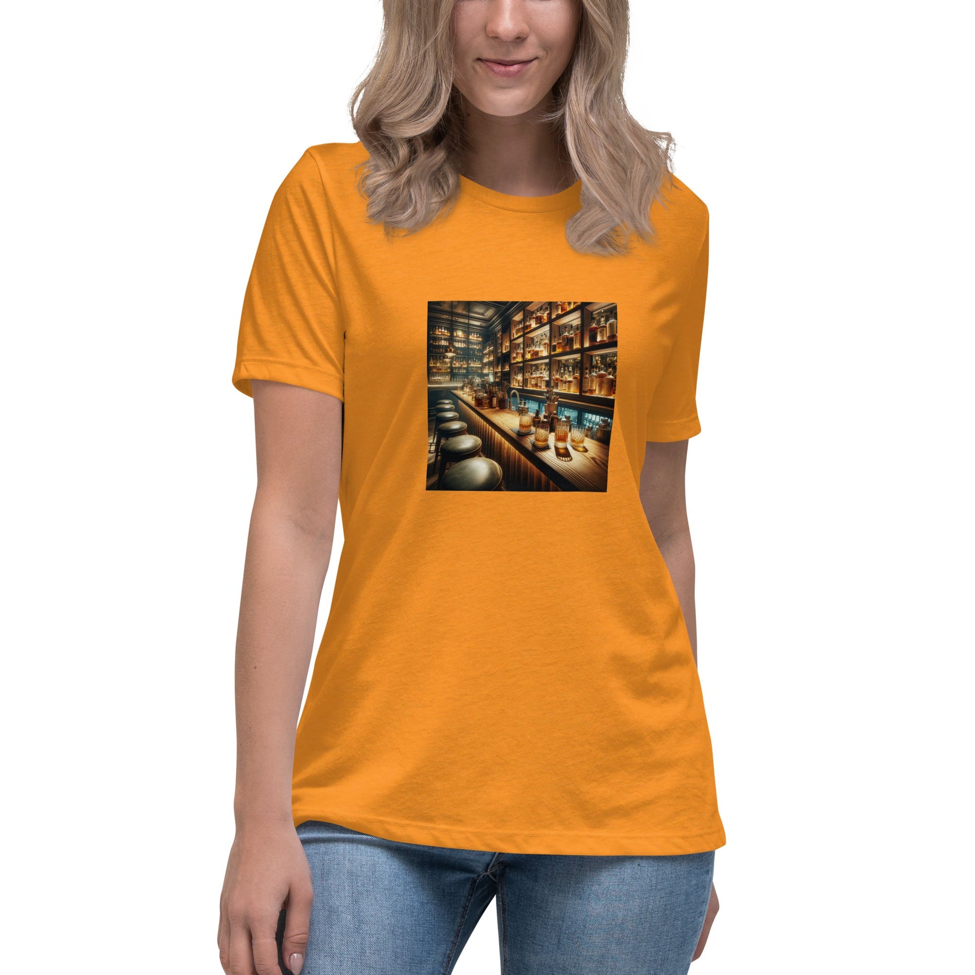 Liberty & Lead Apparel Heather Marmalade / S Bar Time - Ladies Relaxed Tee