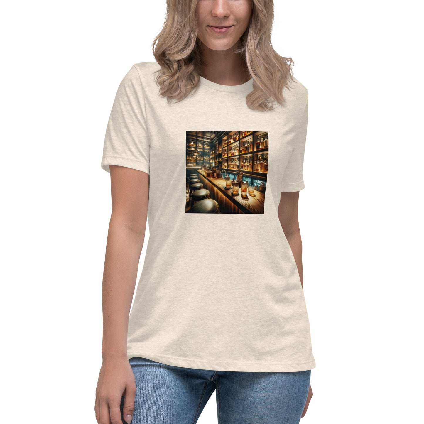 Liberty & Lead Apparel Heather Prism Natural / S Bar Time - Ladies Relaxed Tee