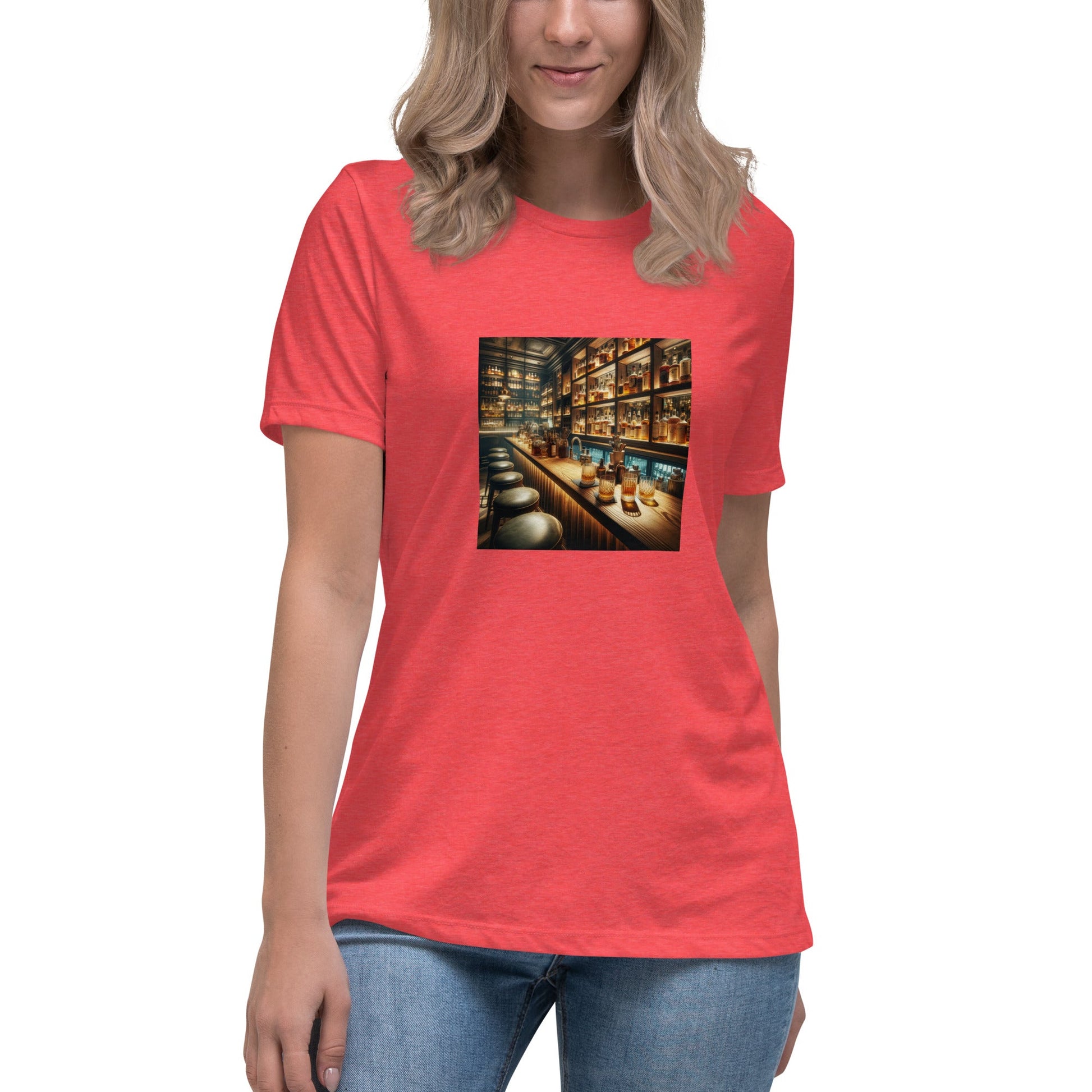 Liberty & Lead Apparel Heather Red / S Bar Time - Ladies Relaxed Tee