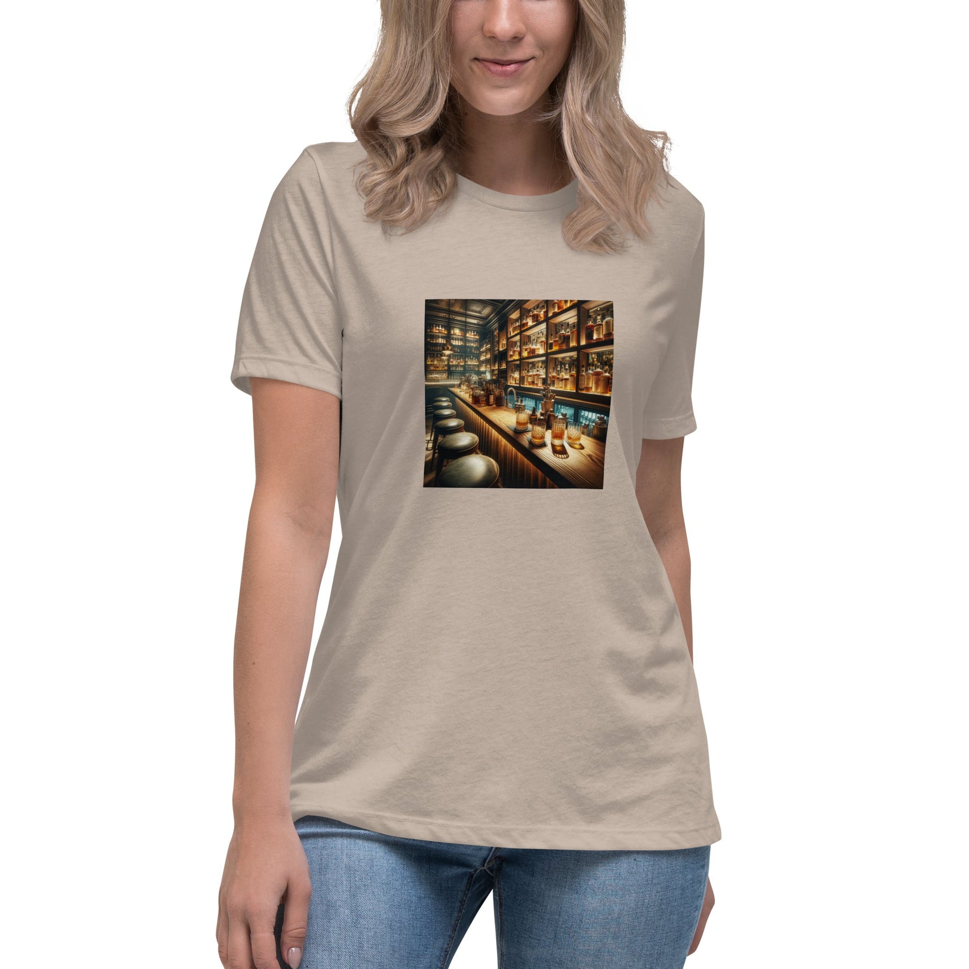 Liberty & Lead Apparel Heather Stone / S Bar Time - Ladies Relaxed Tee