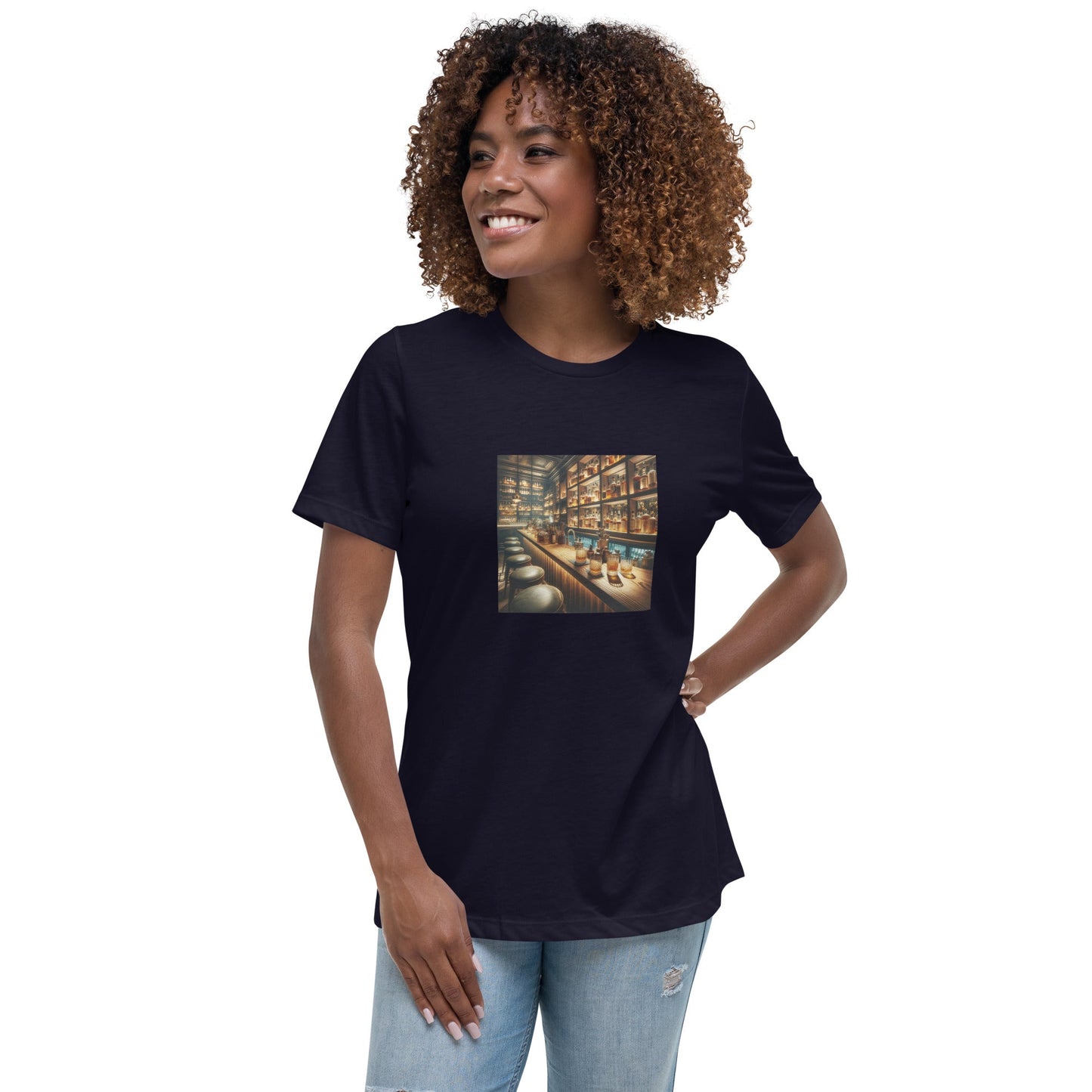 Liberty & Lead Apparel Navy / S Bar Time - Ladies Relaxed Tee