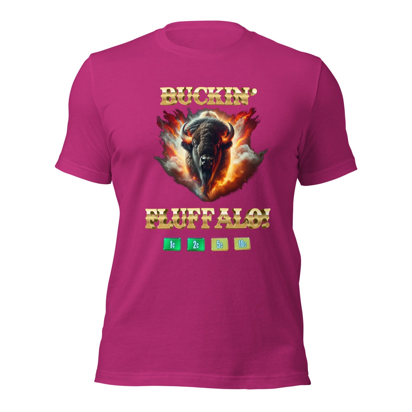 Liberty & Lead Apparel Berry / S Buffalo Slot Machine Buckin' Fluffalo Casino Fun- Men's Classic Tee