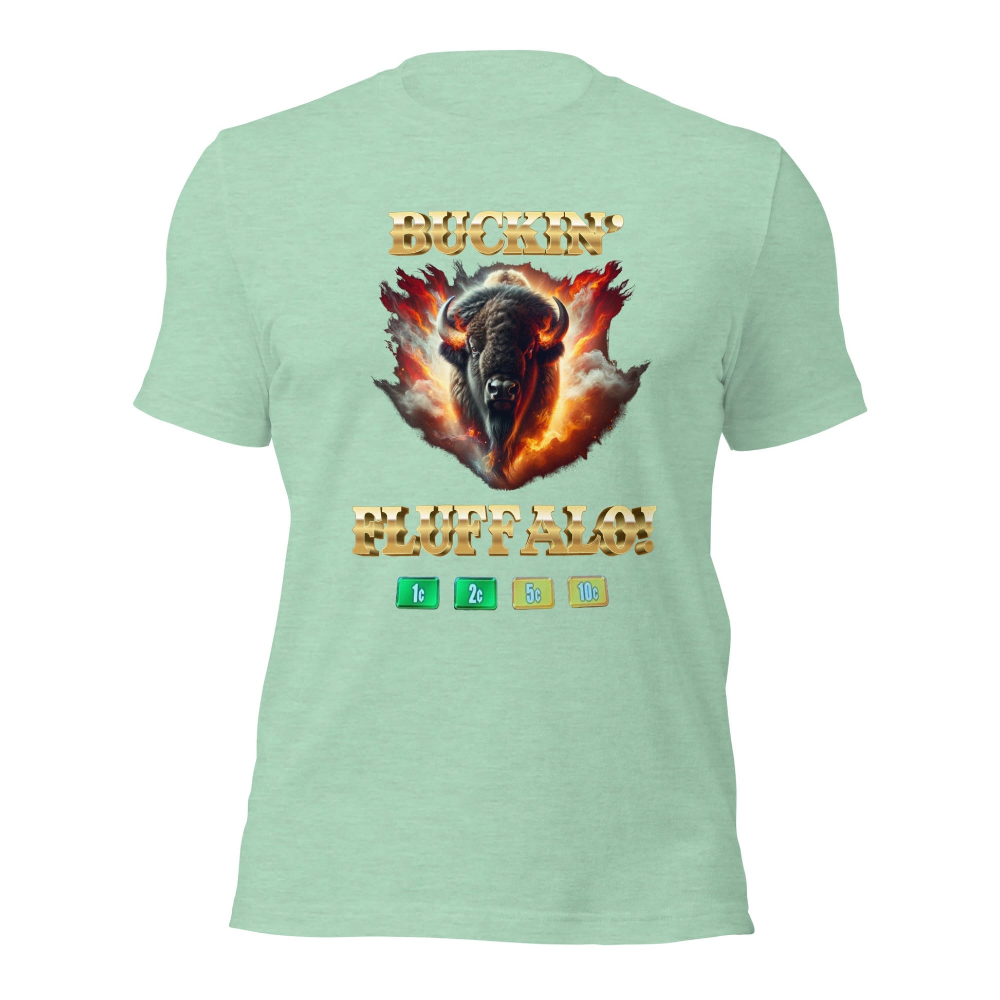 Liberty & Lead Apparel Heather Prism Mint / S Buffalo Slot Machine Buckin' Fluffalo Casino Fun- Men's Classic Tee