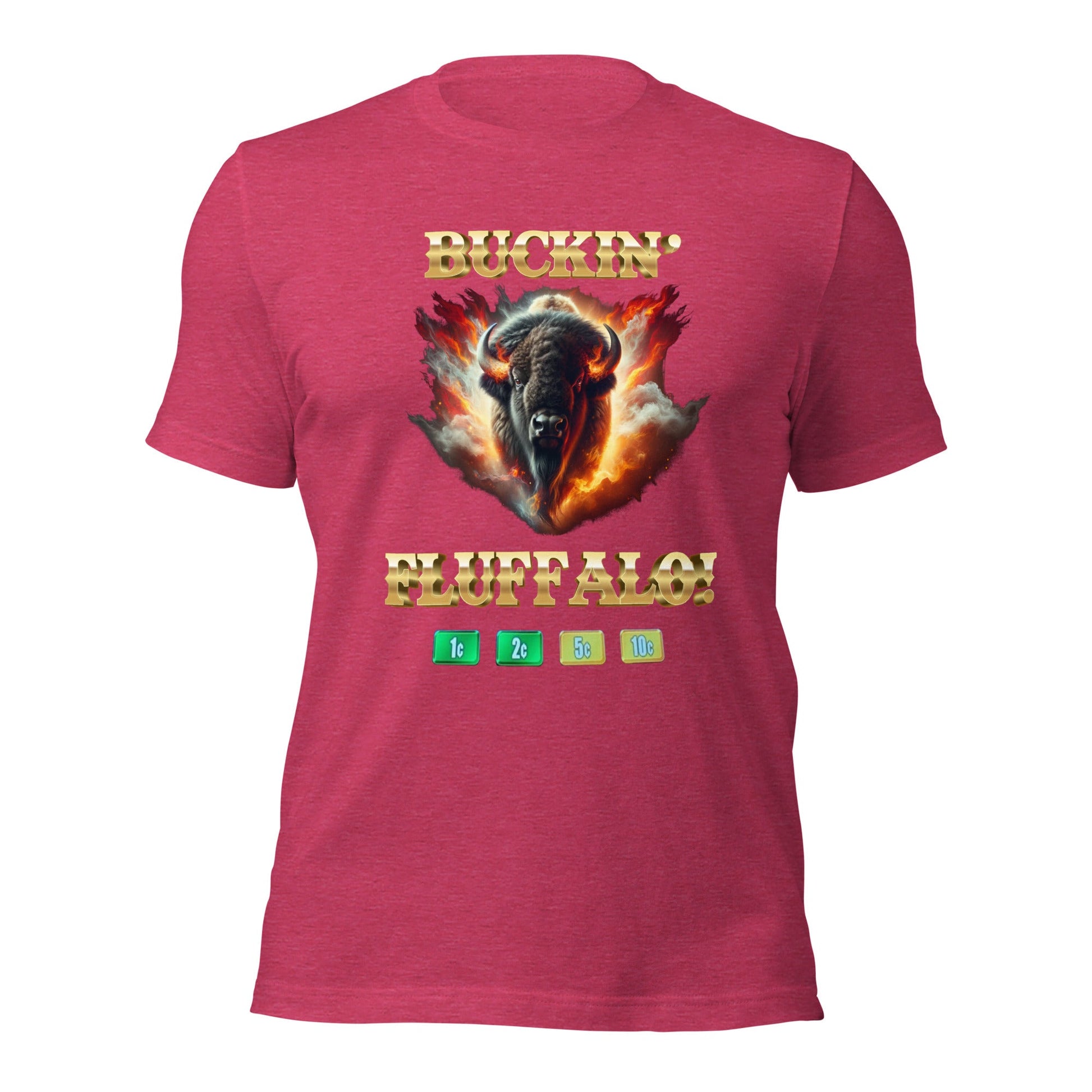 Liberty & Lead Apparel Heather Raspberry / S Buffalo Slot Machine Buckin' Fluffalo Casino Fun- Men's Classic Tee