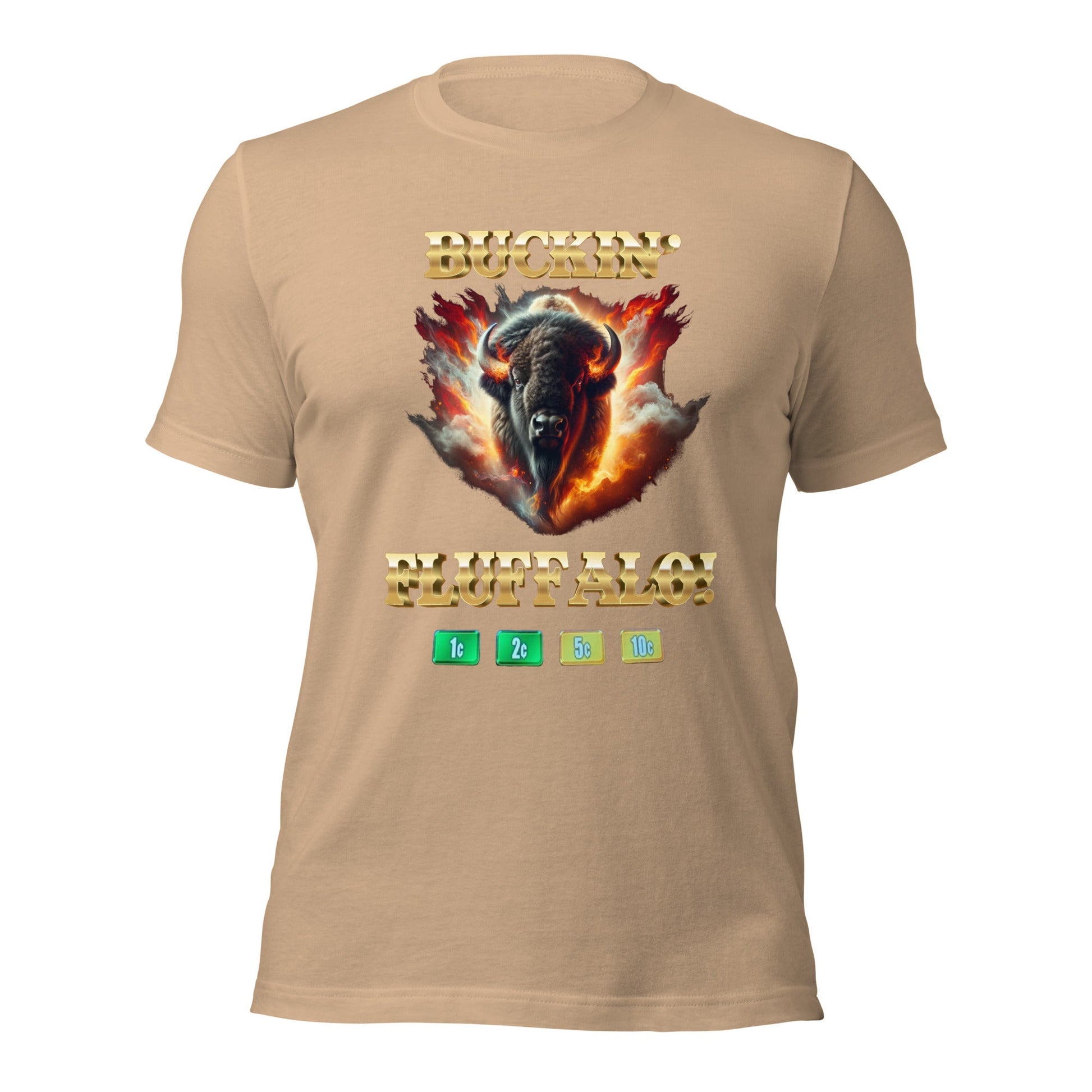 Liberty & Lead Apparel Tan / S Buffalo Slot Machine Buckin' Fluffalo Casino Fun- Men's Classic Tee