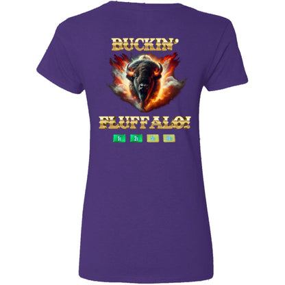 CustomCat Apparel Buffalo Slot Machine Buckin' Fluffalo Casino Vegas Fun - Ladies V-Neck Tee