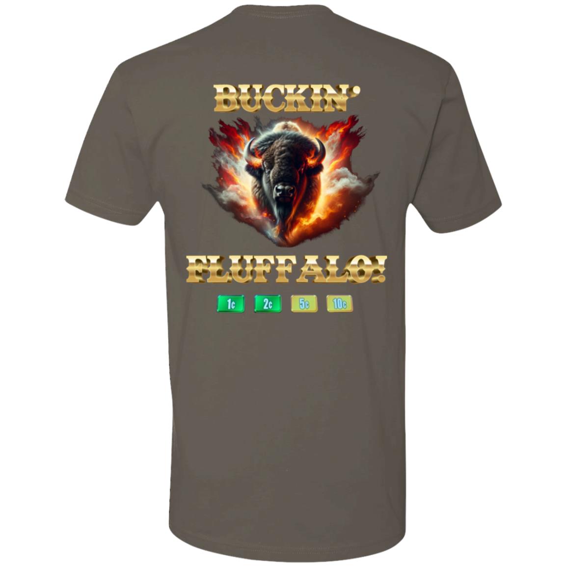 CustomCat T-Shirts Buffalo Slot Machine Buckin' Fluffalo Casino Vegas Fun - Men's Fitted Tee