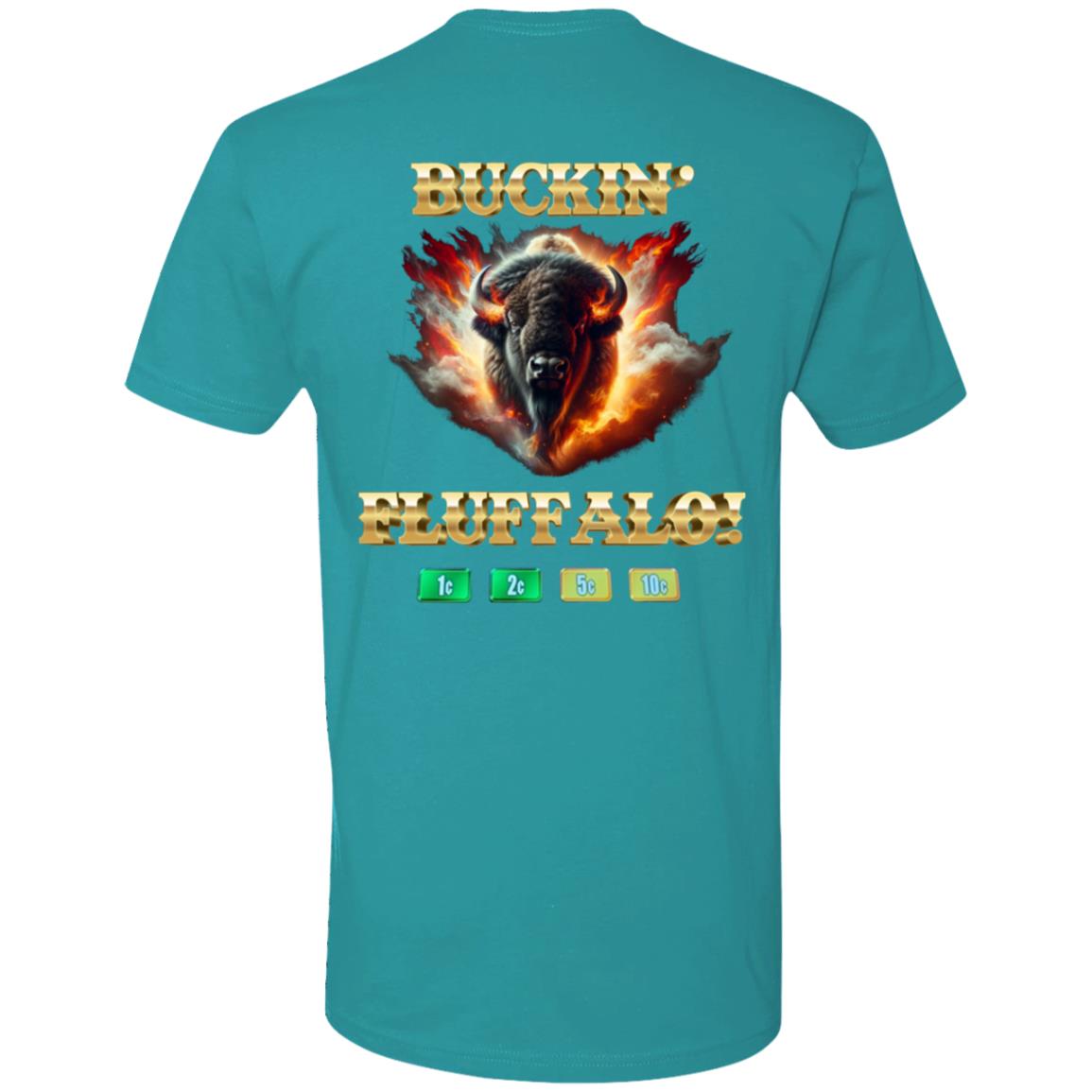 CustomCat T-Shirts Buffalo Slot Machine Buckin' Fluffalo Casino Vegas Fun - Men's Fitted Tee