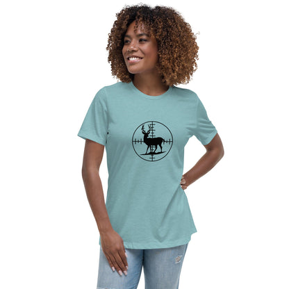 Liberty & Lead Apparel Heather Blue Lagoon / S Bullseye - Ladies Relaxed Tee