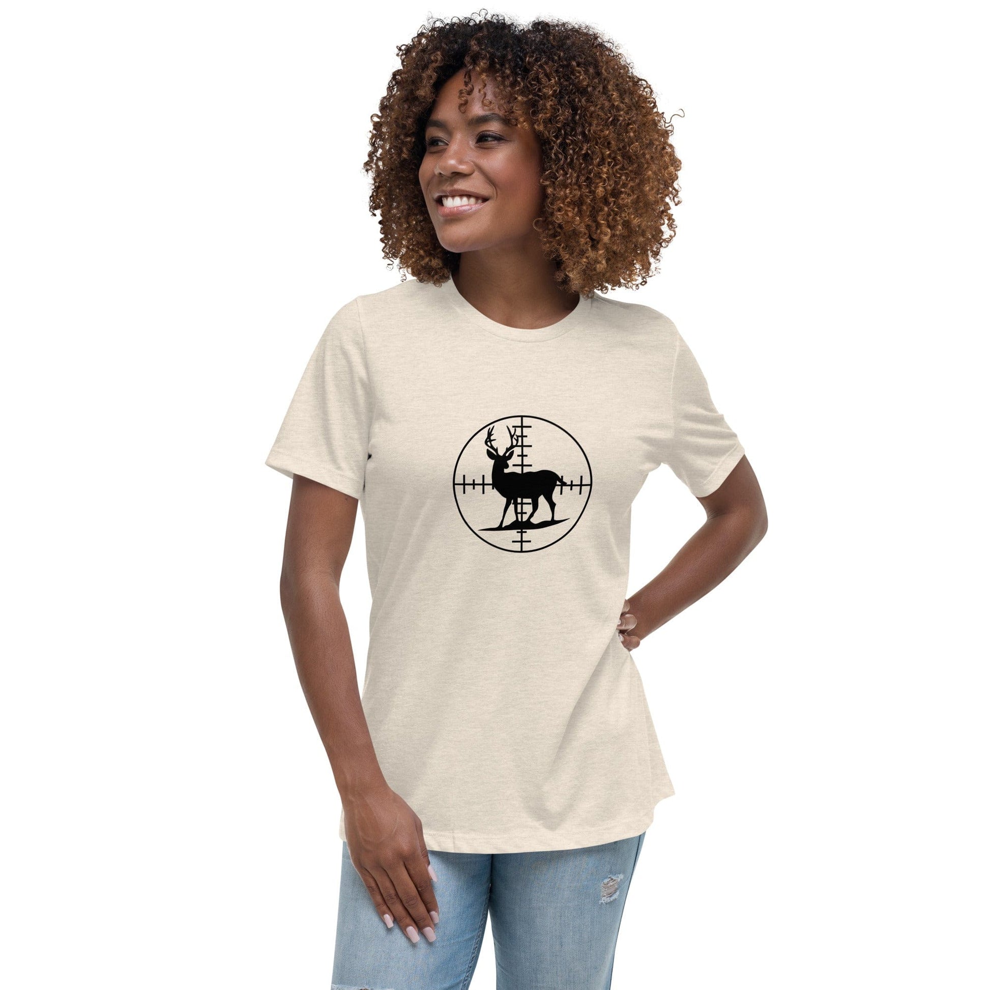 Liberty & Lead Apparel Heather Prism Natural / S Bullseye - Ladies Relaxed Tee