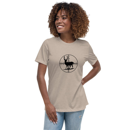 Liberty & Lead Apparel Heather Stone / S Bullseye - Ladies Relaxed Tee