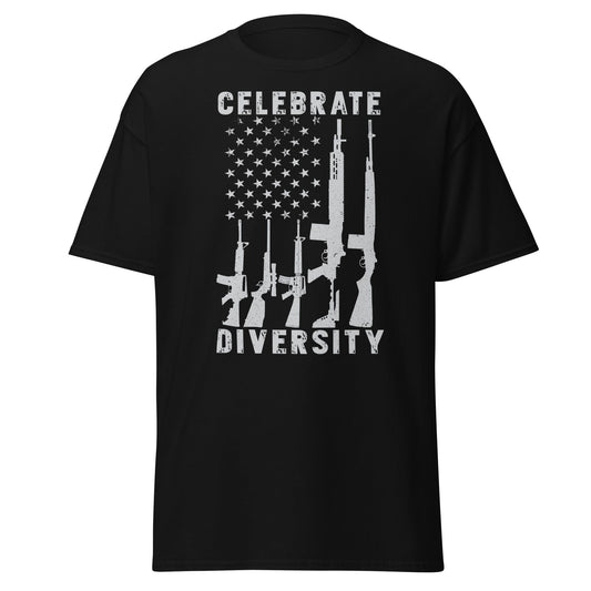 Liberty & Lead Apparel Black / S Celebrate Diversity / Many Weapons / Gun Flag / Rifles - Men's Classic Tee