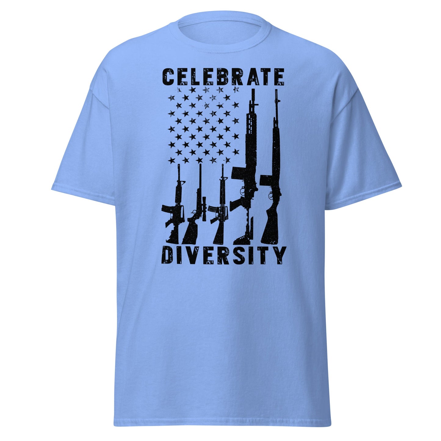 Liberty & Lead Apparel Carolina Blue / S Celebrate Diversity / Many Weapons / Gun Flag / Rifles - Men's Classic Tee