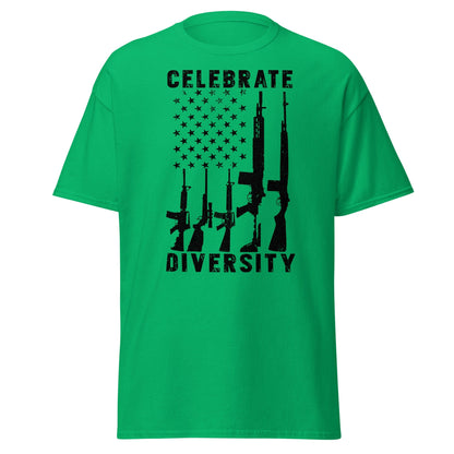 Liberty & Lead Apparel Irish Green / S Celebrate Diversity / Many Weapons / Gun Flag / Rifles - Men's Classic Tee