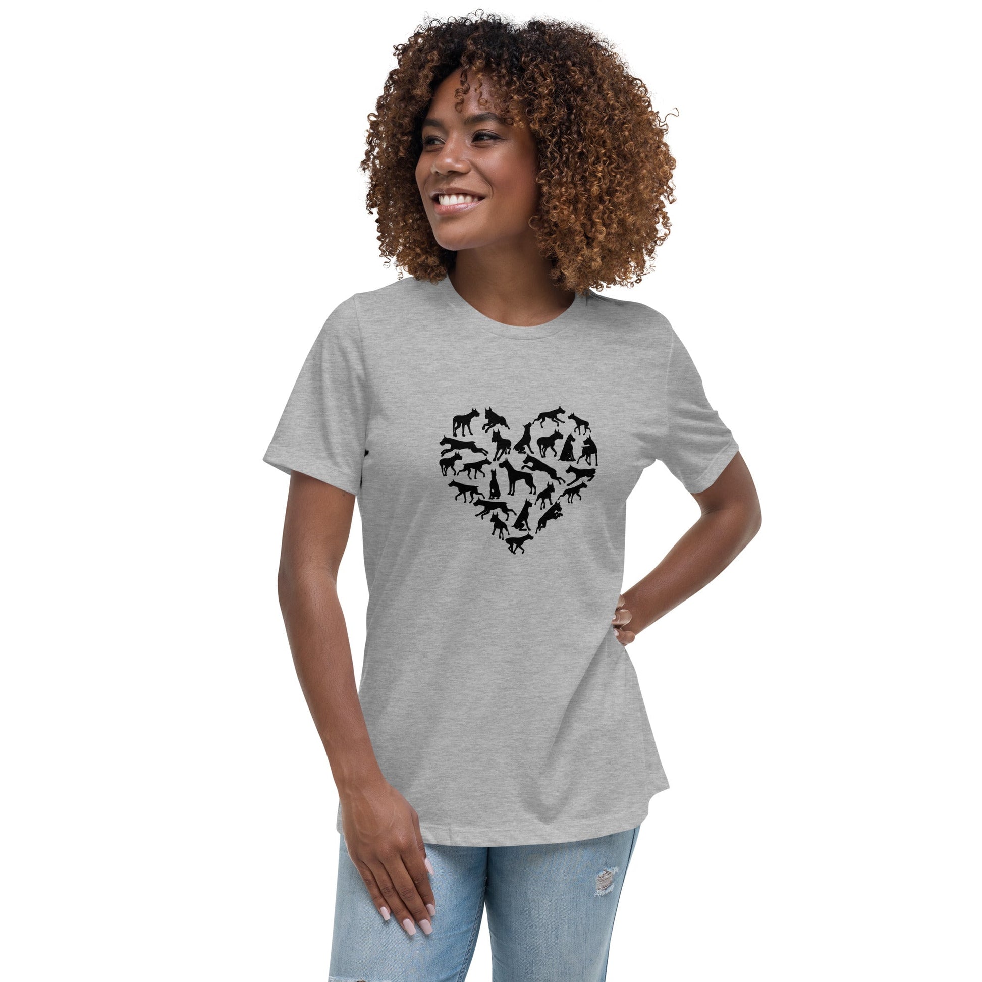 Liberty & Lead Apparel Athletic Heather / S Dane Love - Ladies Relaxed Tee