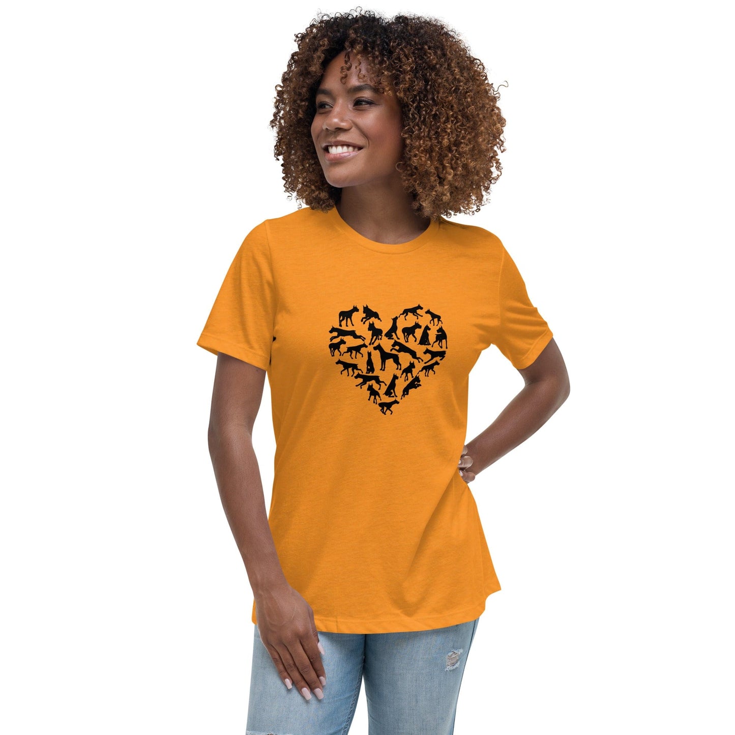 Liberty & Lead Apparel Heather Marmalade / S Dane Love - Ladies Relaxed Tee