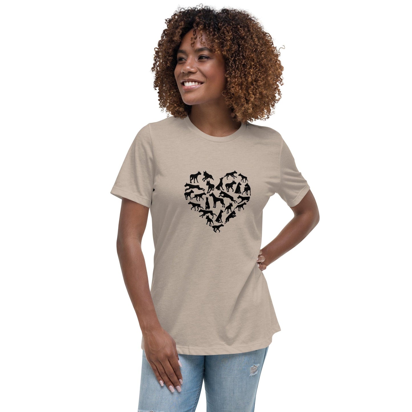 Liberty & Lead Apparel Heather Stone / S Dane Love - Ladies Relaxed Tee