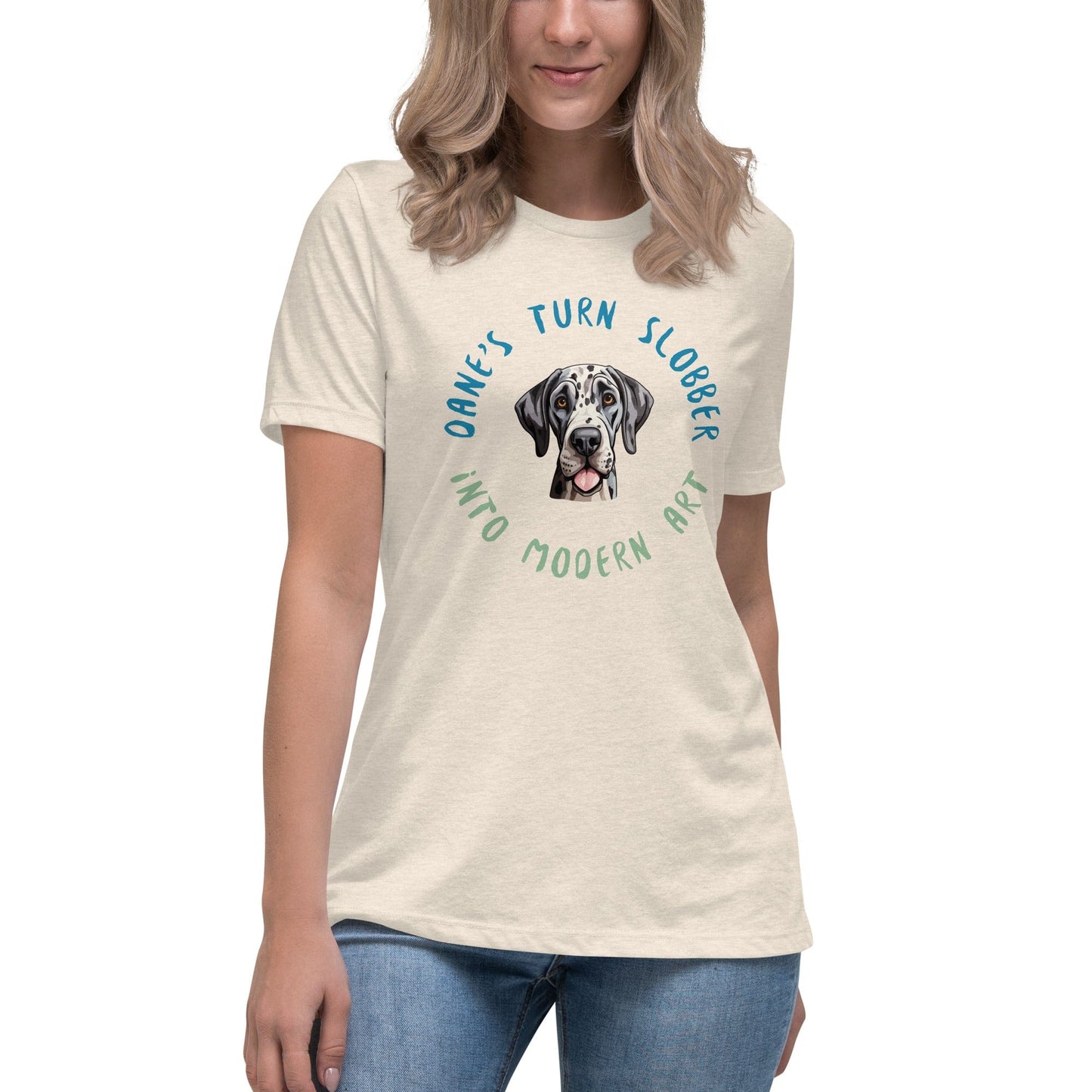 Liberty & Lead Apparel Heather Prism Natural / S Dane Slobber - Ladies Relaxed Tee