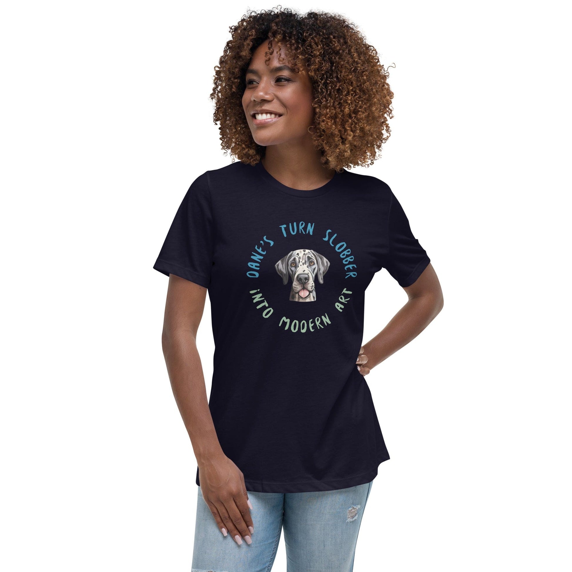 Liberty & Lead Apparel Navy / S Dane Slobber - Ladies Relaxed Tee