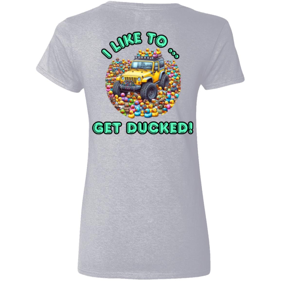 Liberty & Lead Apparel T-Shirts Duck Duck Jeep Ladies V-Neck Tee Jeep Lovers Funny