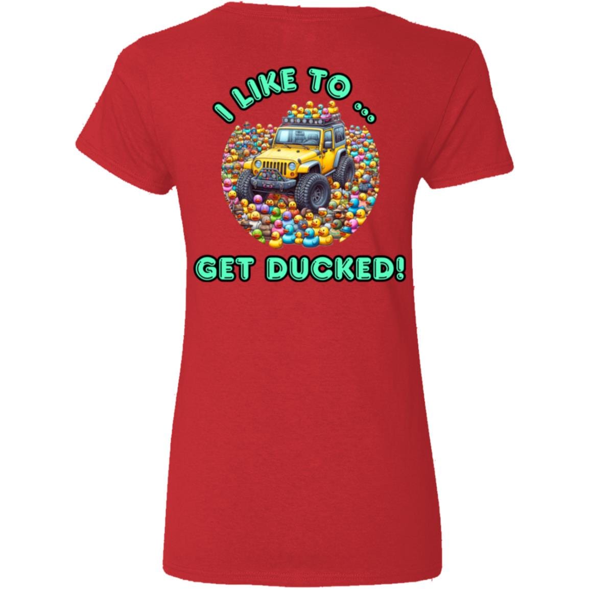 Liberty & Lead Apparel T-Shirts Duck Duck Jeep Ladies V-Neck Tee Jeep Lovers Funny