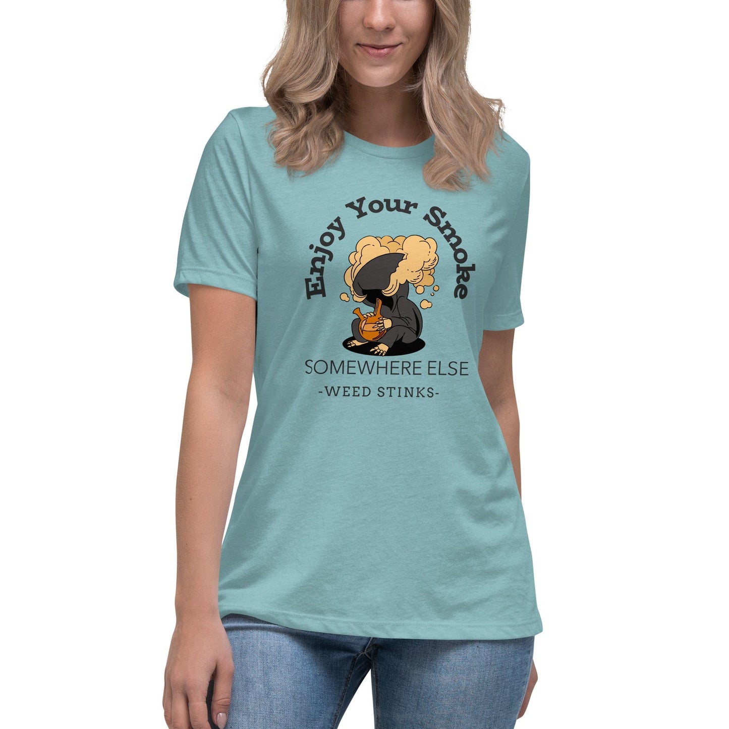 Liberty & Lead Apparel Heather Blue Lagoon / S Enjoy Your Smoke - Ladies Relaxed Tee