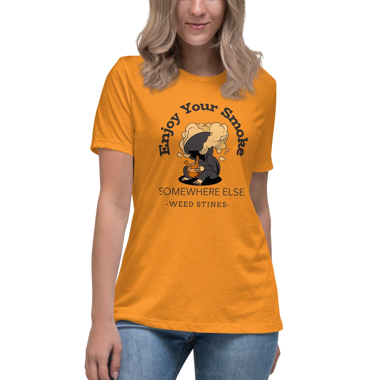 Liberty & Lead Apparel Heather Marmalade / S Enjoy Your Smoke - Ladies Relaxed Tee