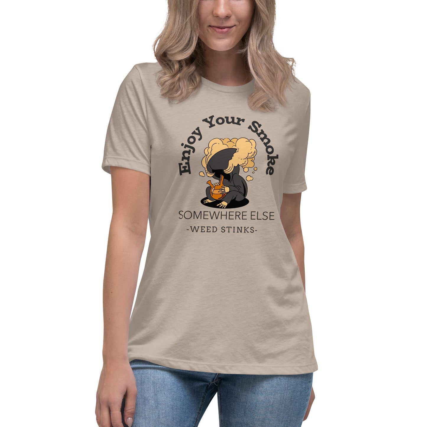 Liberty & Lead Apparel Heather Stone / S Enjoy Your Smoke - Ladies Relaxed Tee