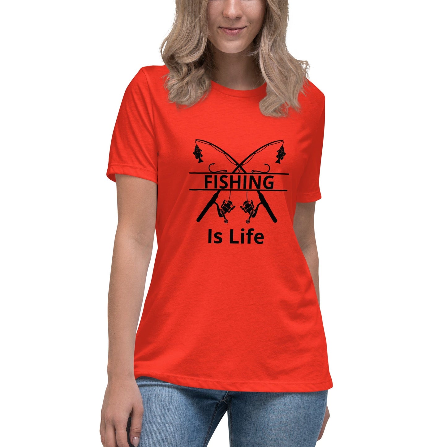 Liberty & Lead Apparel Poppy / S Fishing Is Life - Ladies Relaxed Tee