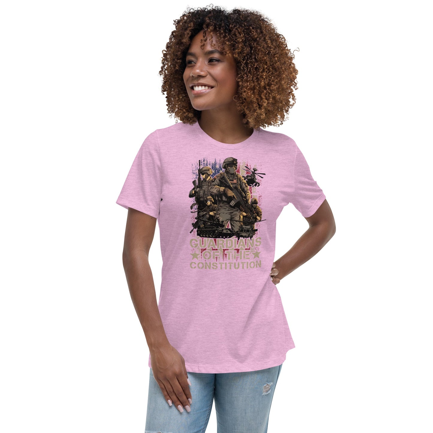 Liberty & Lead Apparel Heather Prism Lilac / S Guardians - Ladies Relaxed Tee