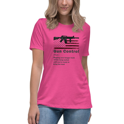 Liberty & Lead Apparel Berry / S Gun Control 2 - Ladies Relaxed Tee