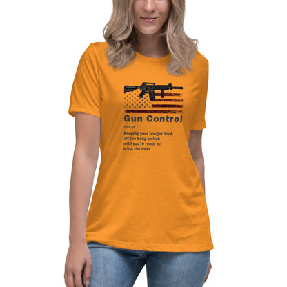 Liberty & Lead Apparel Heather Marmalade / S Gun Control 2 - Ladies Relaxed Tee