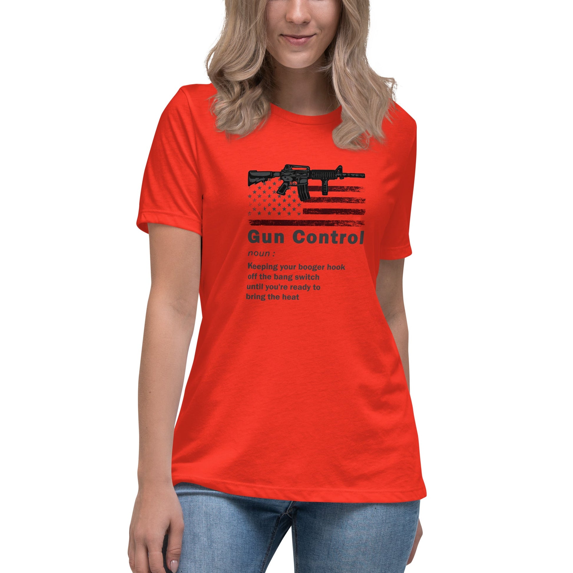 Liberty & Lead Apparel Poppy / S Gun Control 2 - Ladies Relaxed Tee