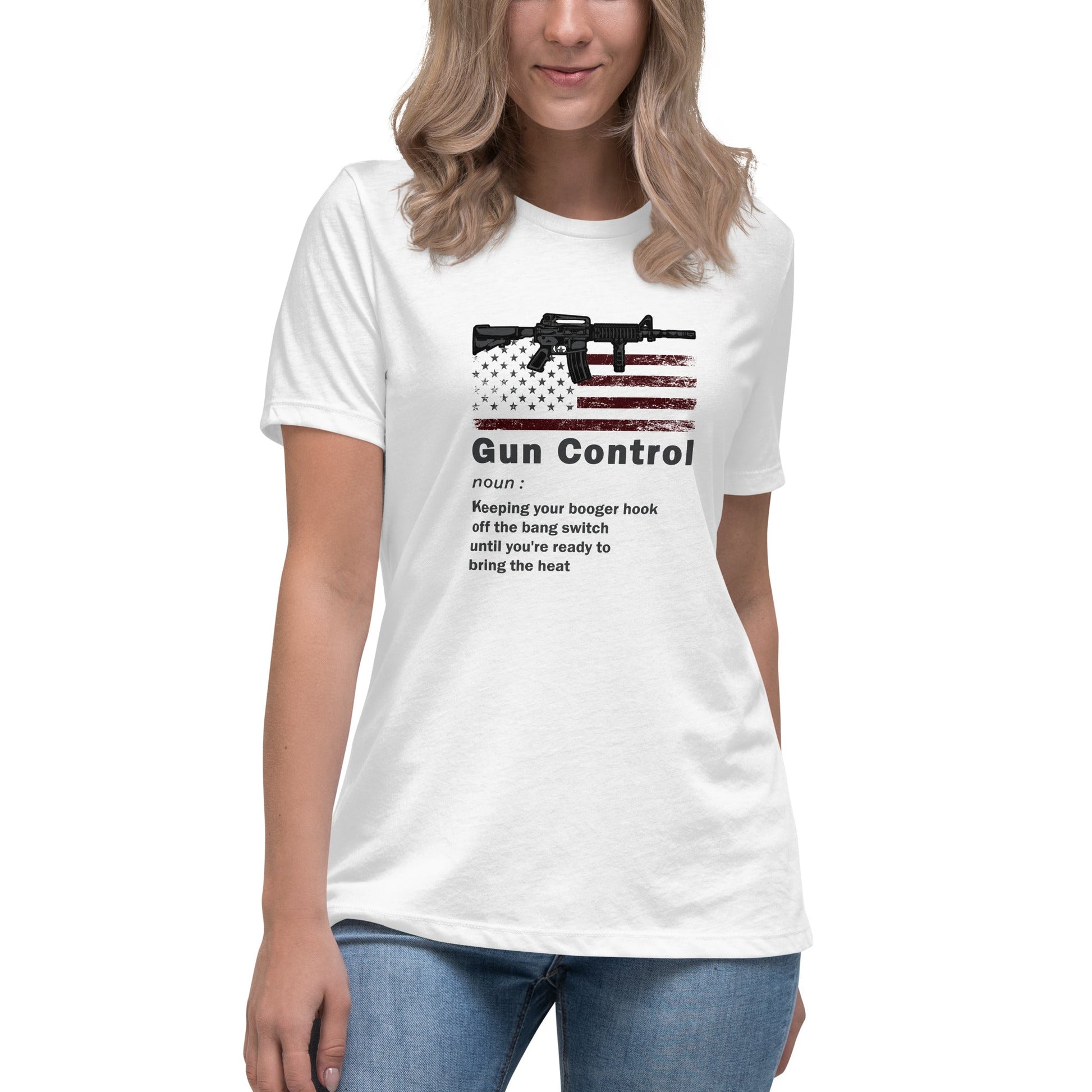 Liberty & Lead Apparel White / S Gun Control 2 - Ladies Relaxed Tee