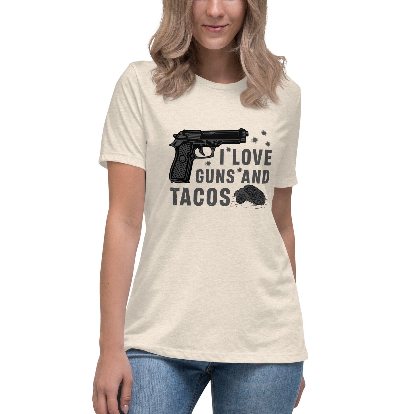 Liberty & Lead Apparel Heather Prism Natural / S Guns and Tacos 2