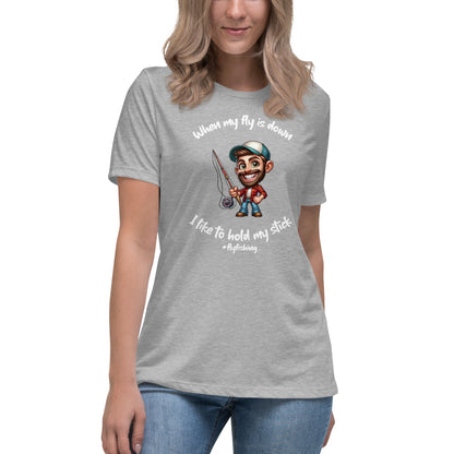 Liberty & Lead Apparel Athletic Heather / S I Like to Hold My Stick - Women's Relaxed T-Shirt