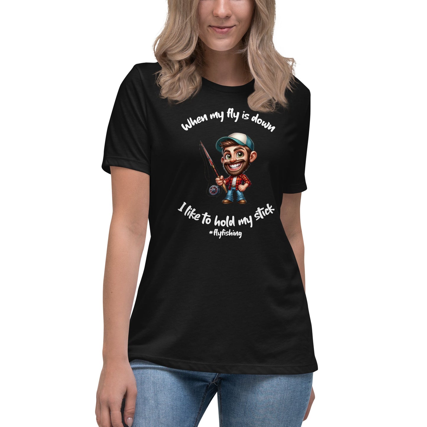 Liberty & Lead Apparel Black / S I Like to Hold My Stick - Women's Relaxed T-Shirt