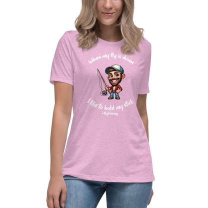 Liberty & Lead Apparel Heather Prism Lilac / S I Like to Hold My Stick - Women's Relaxed T-Shirt