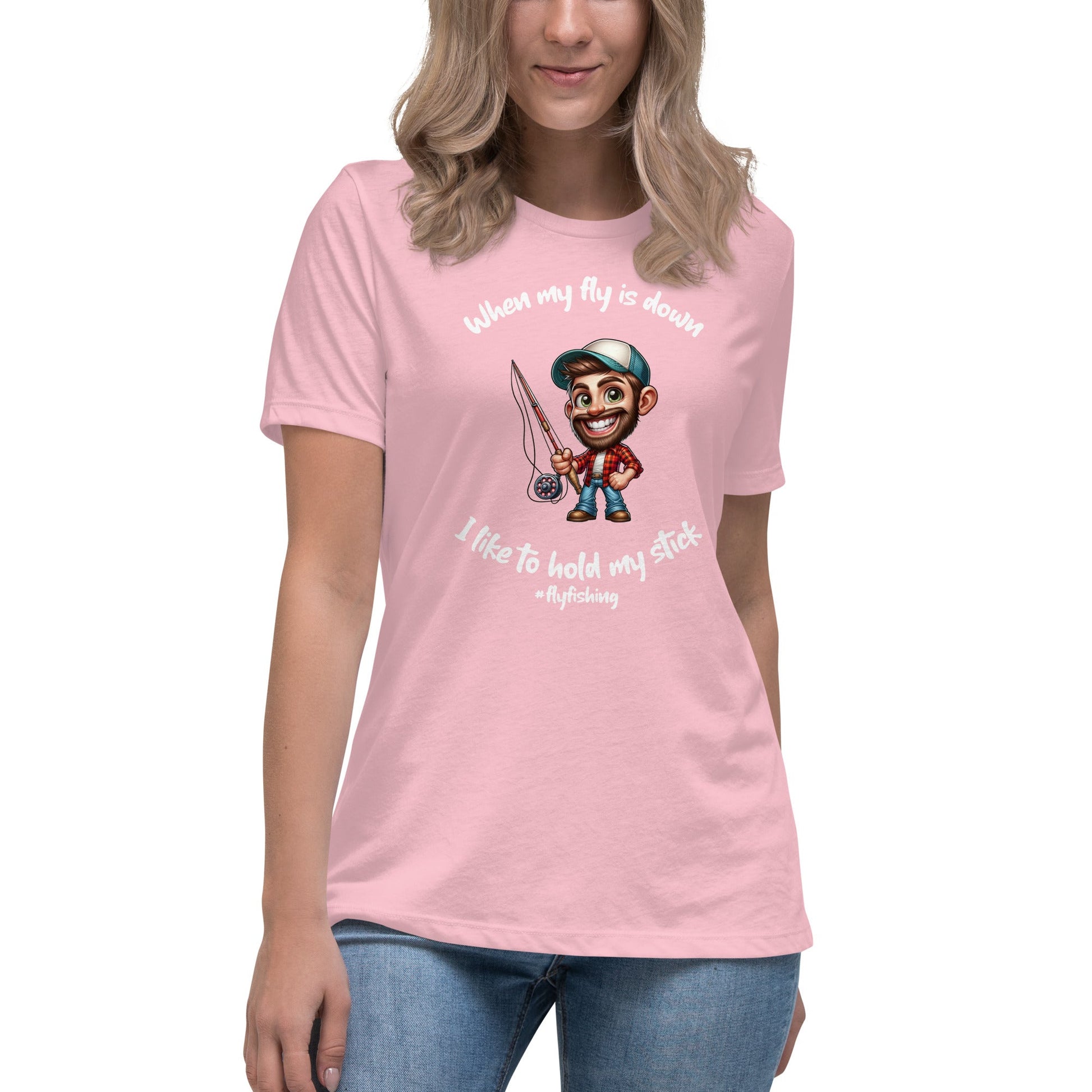 Liberty & Lead Apparel Pink / S I Like to Hold My Stick - Women's Relaxed T-Shirt